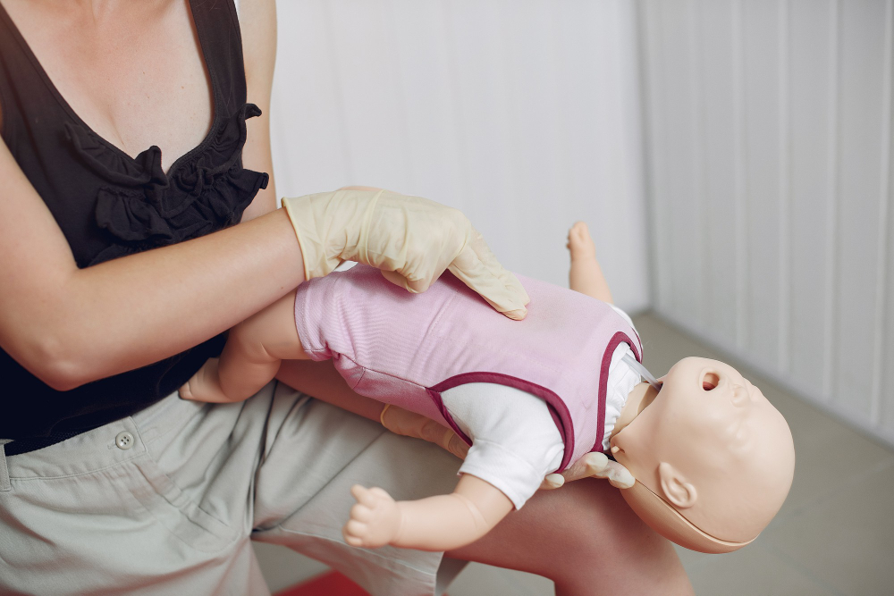 Child and infant CPR techniques showing safe compressions and airway management