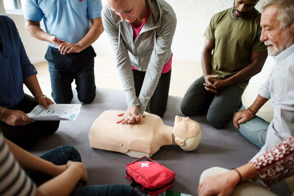 Person learning CPR training techniques to handle emergencies and save lives